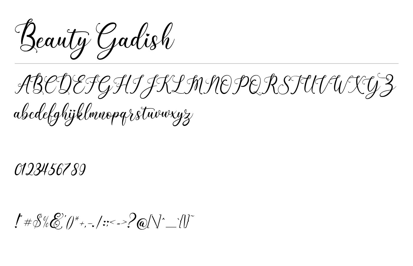 Beauty Gadish Font preview