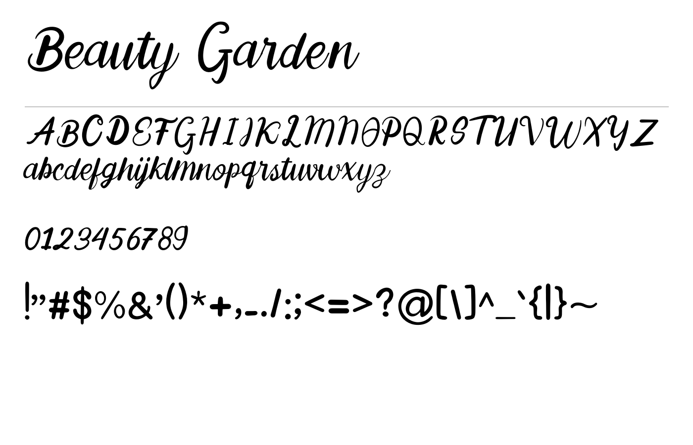 Beauty Garden Font preview