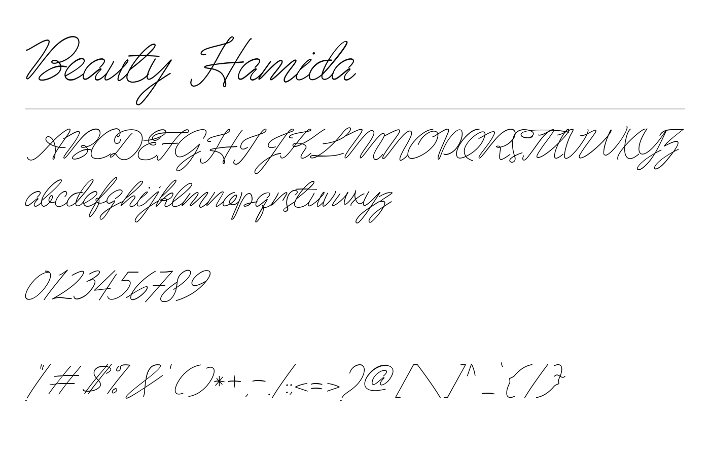 Beauty Hamida Font preview