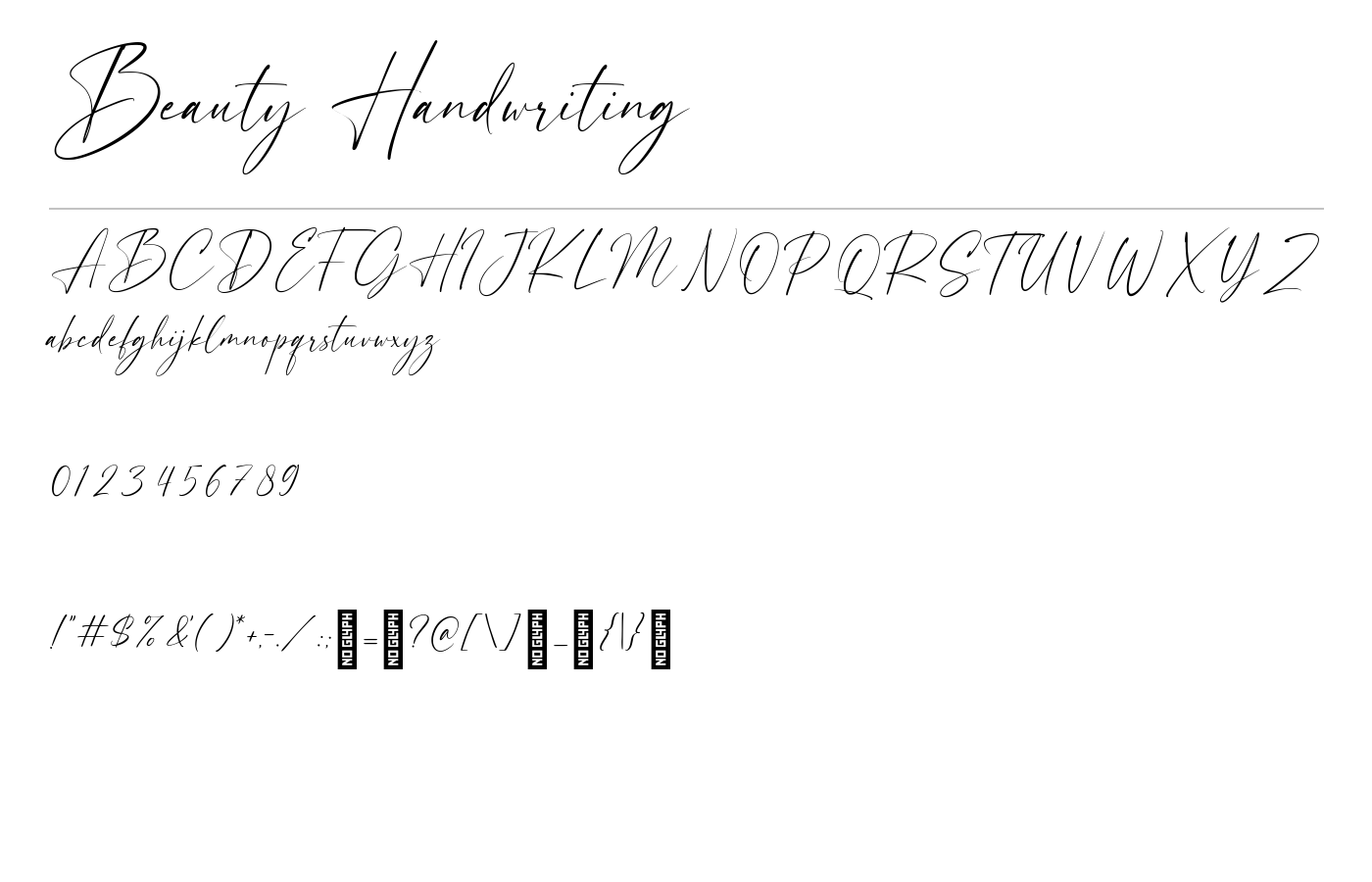 Beauty Handwriting Font preview