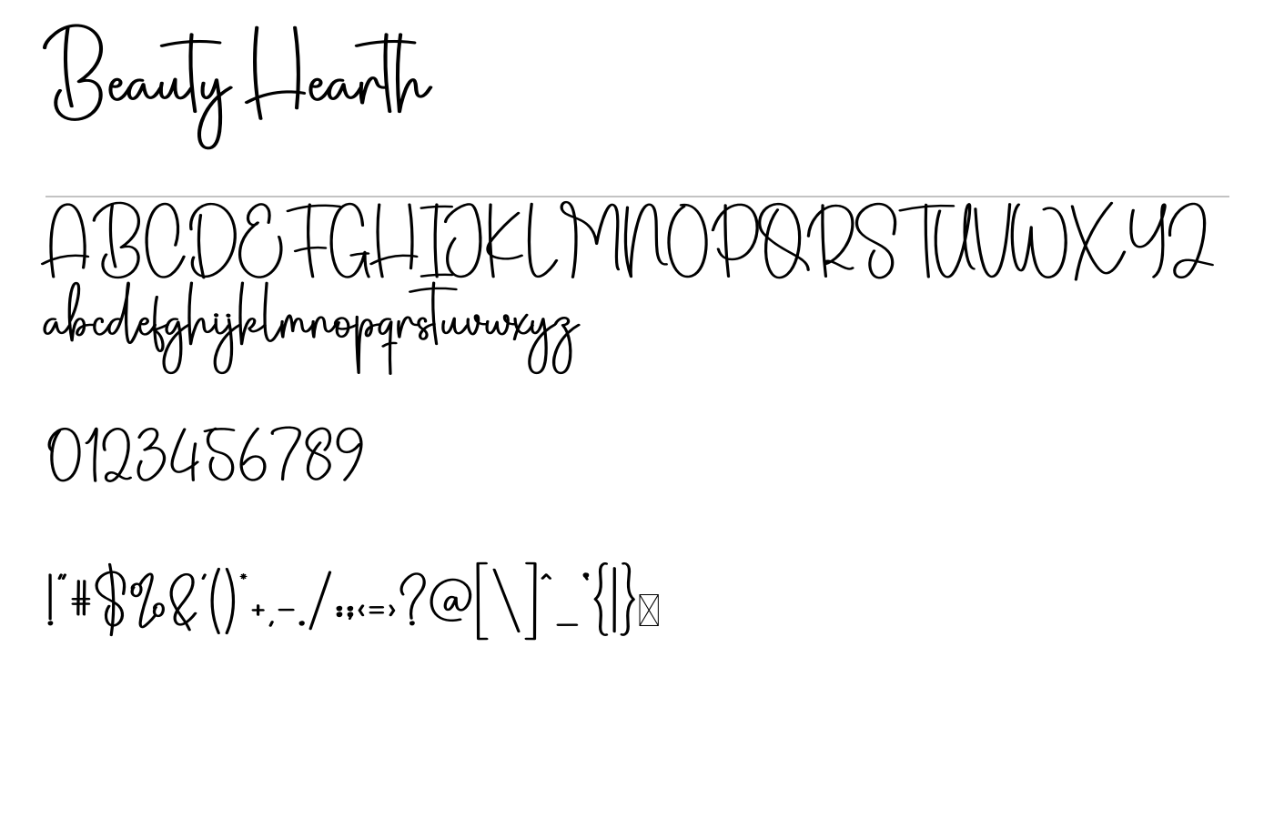 Beauty Hearth Font preview