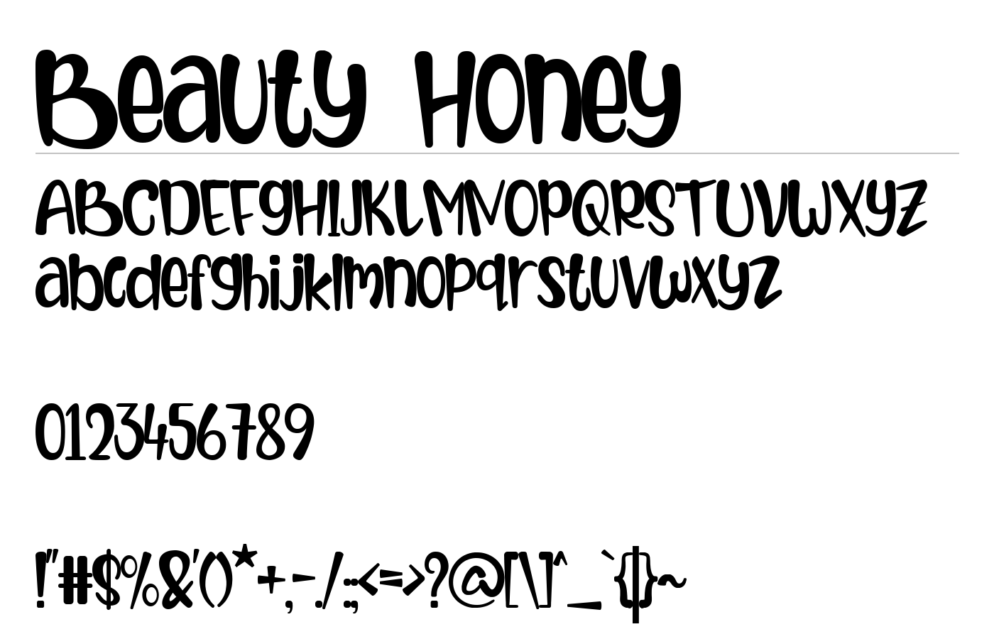 Beauty Honey Font preview
