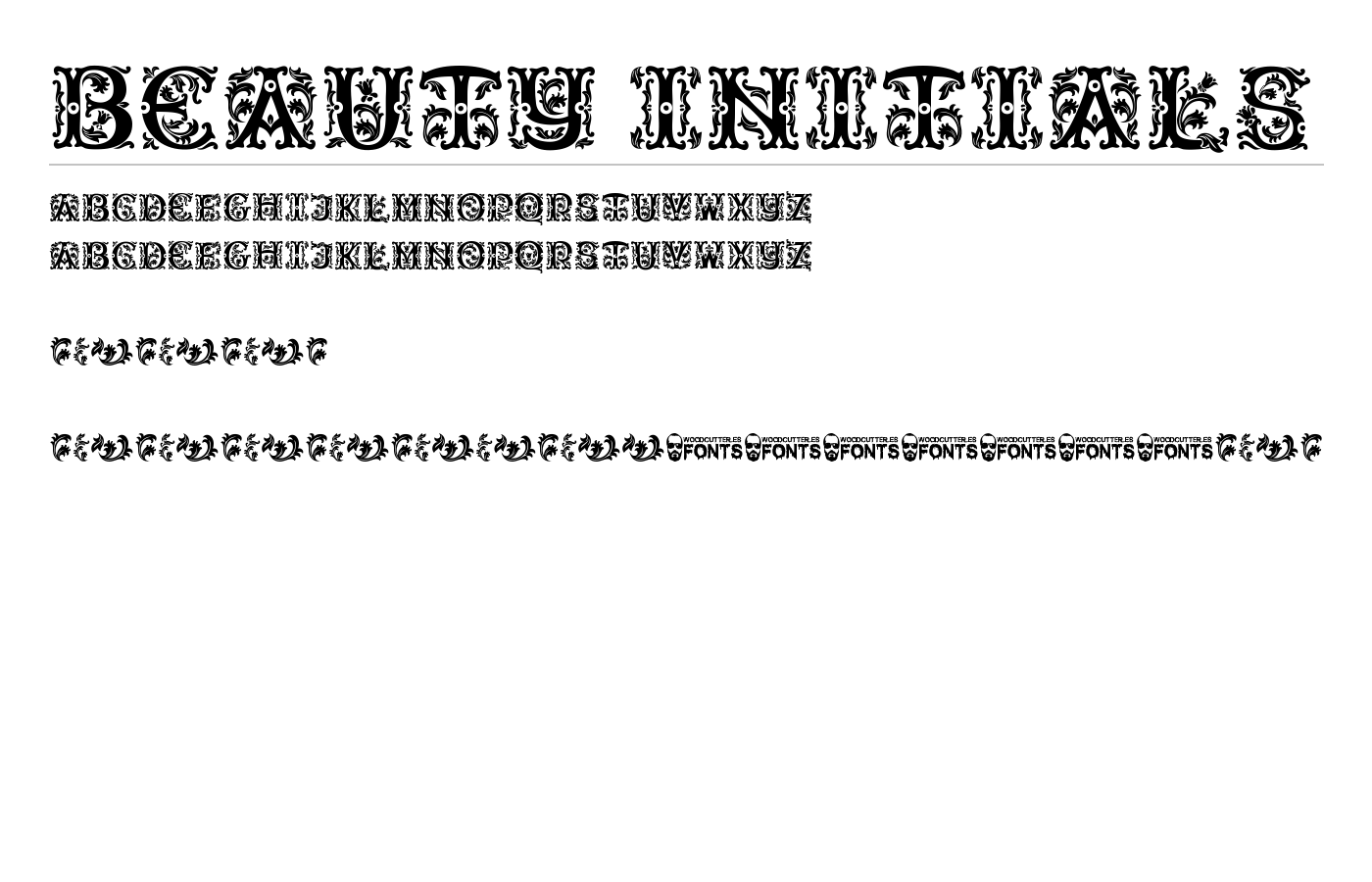 Beauty Initials Font preview