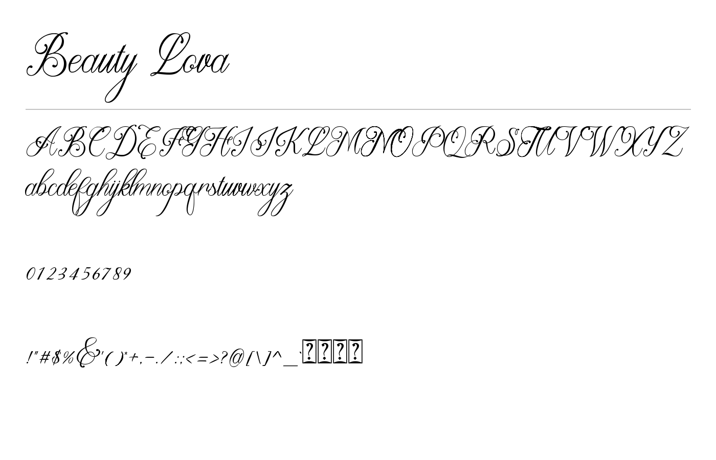 Beauty Lova Font preview