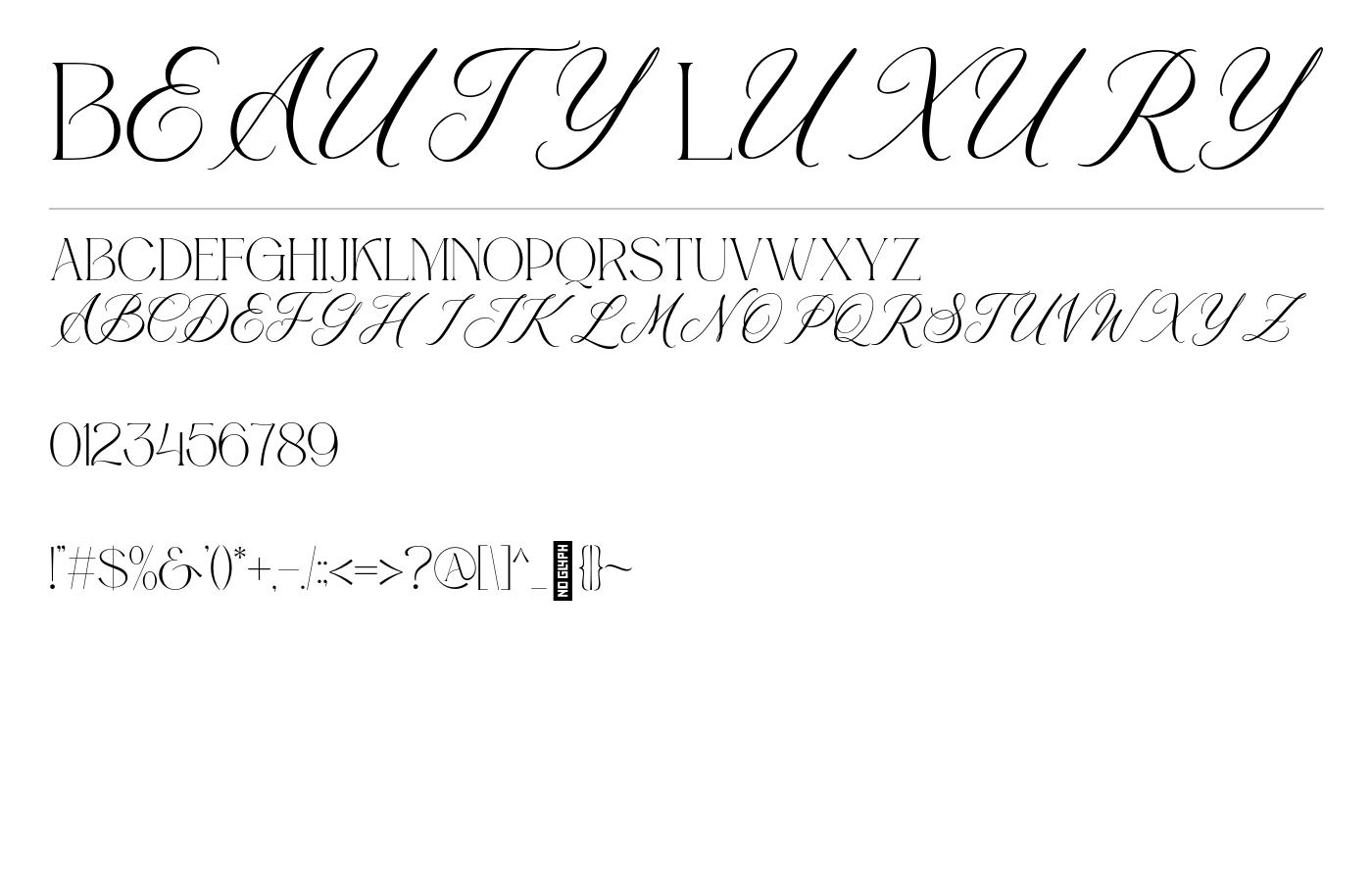 Beauty Luxury Font preview