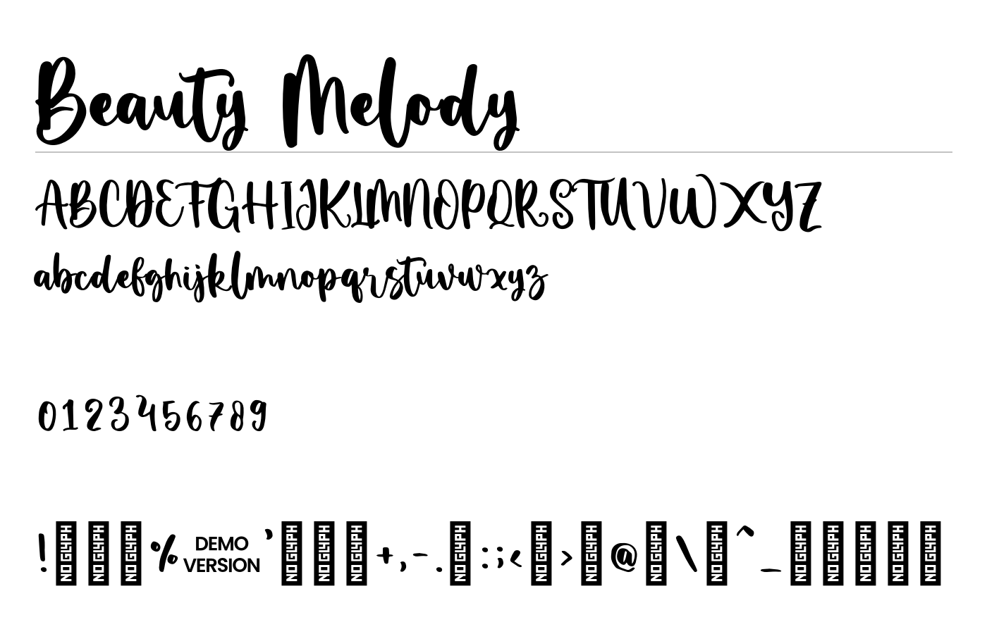 Beauty Melody Font preview