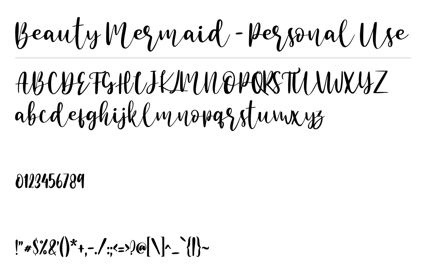 Beauty Mermaid - Personal Use Font preview