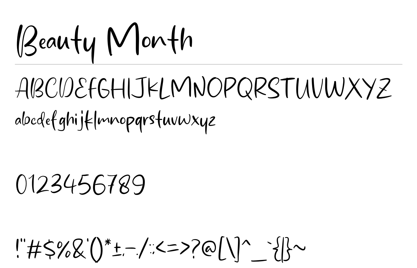Beauty Month Font preview