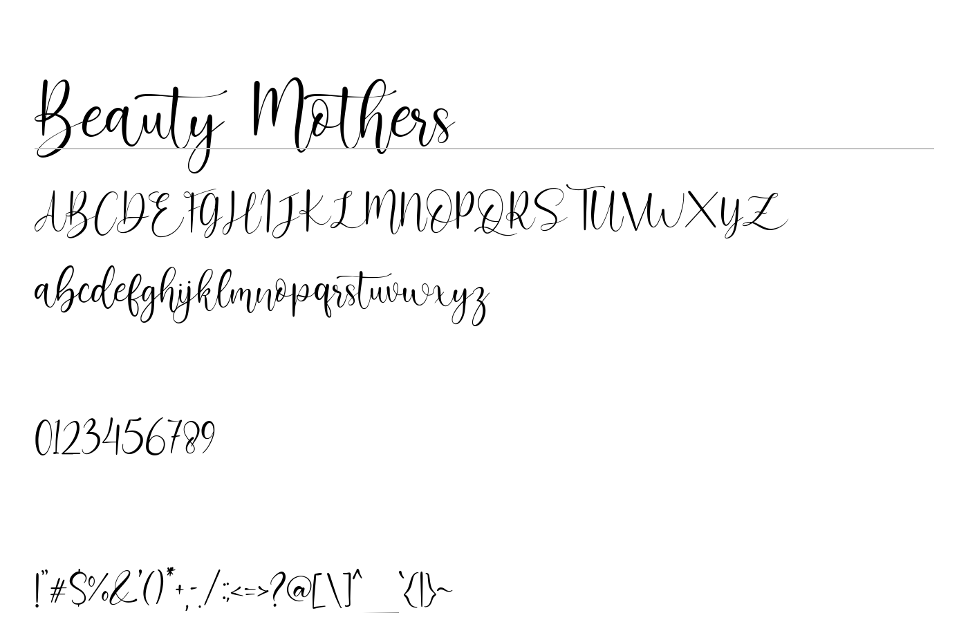 Beauty Mothers Font preview