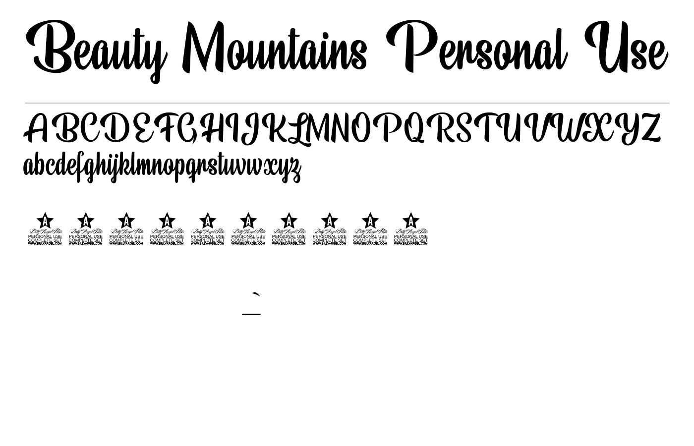 Beauty Mountains Personal Use Font preview
