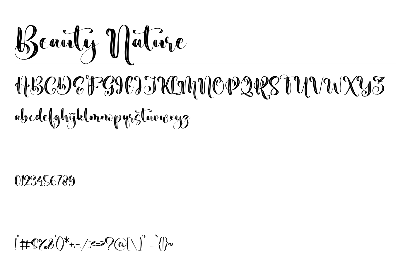 Beauty Nature Font preview