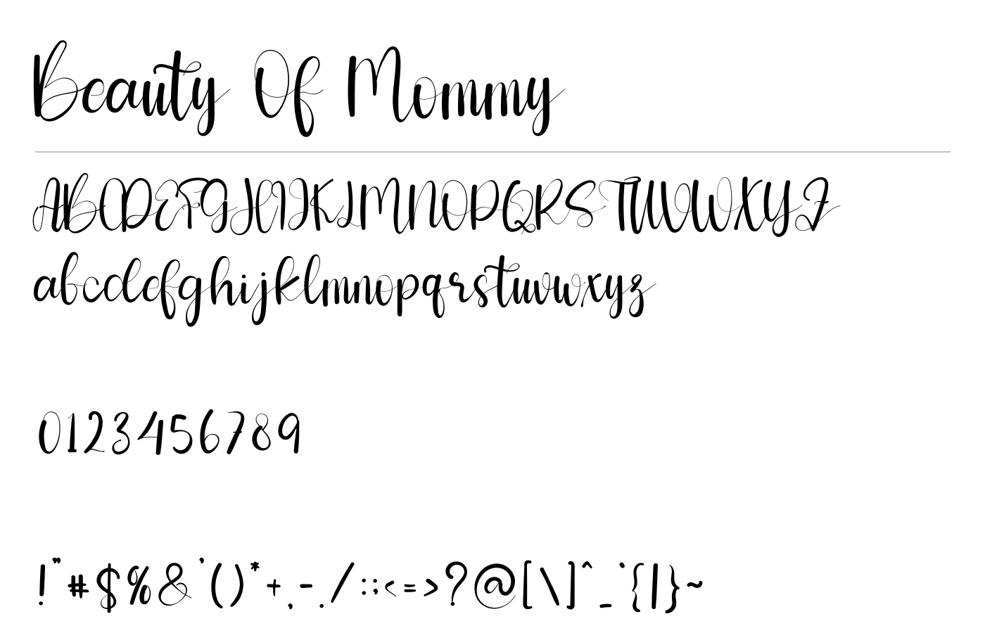 Beauty Of Mommy Font preview