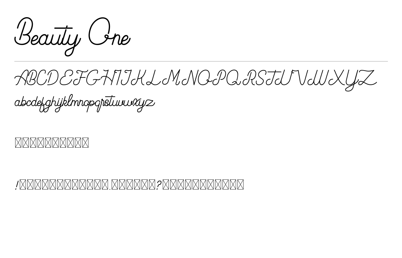 Beauty One Font preview