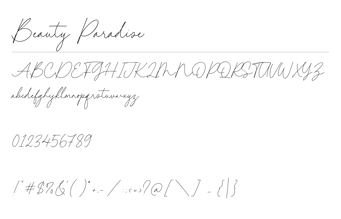 Beauty Paradise Font preview