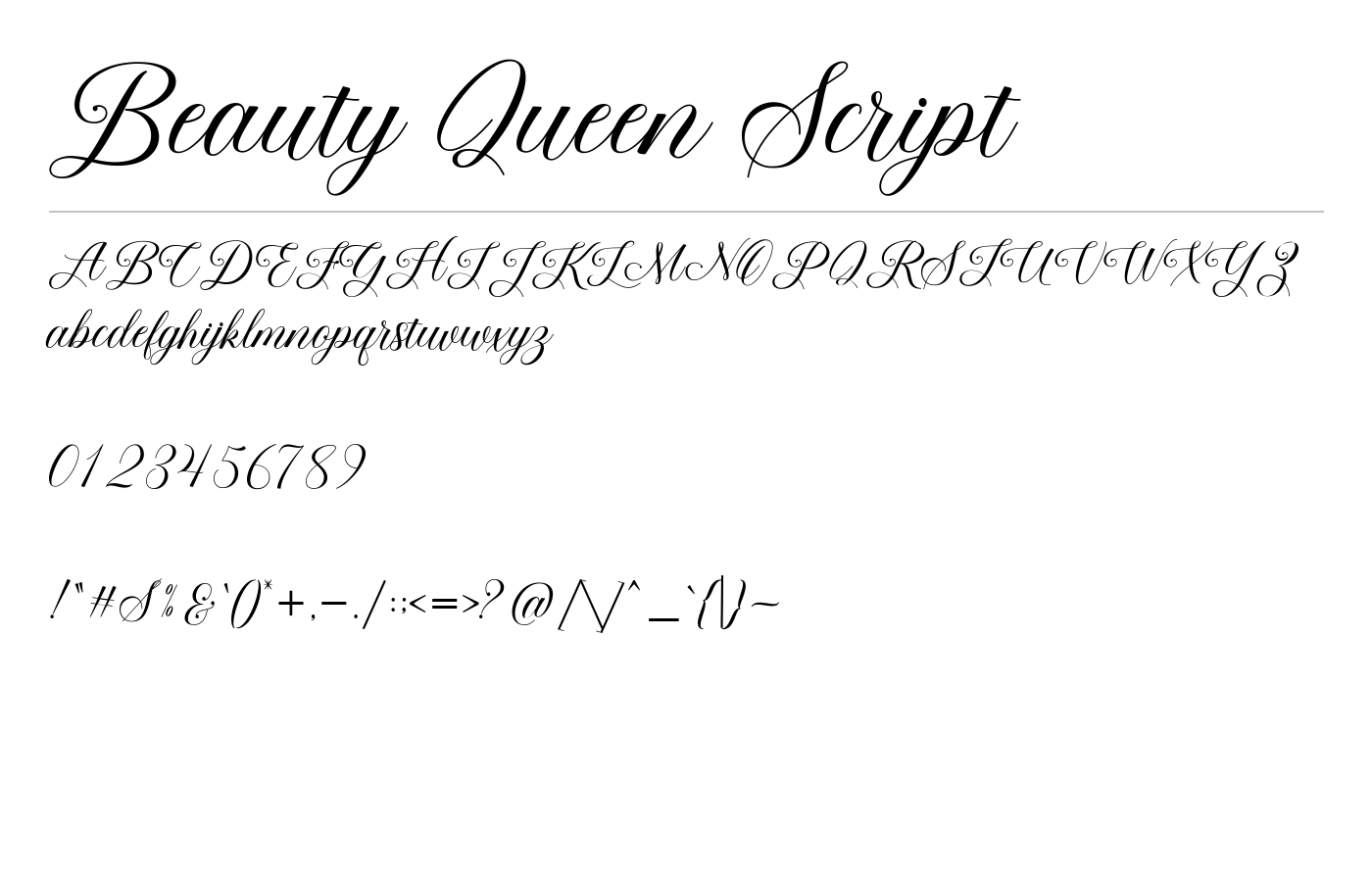 Beauty Queen Script Font preview