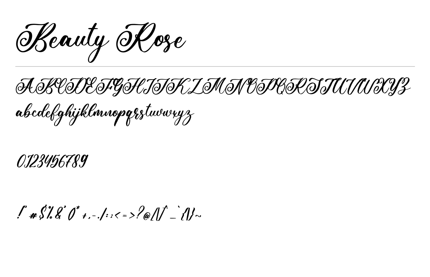 Beauty Rose Font preview