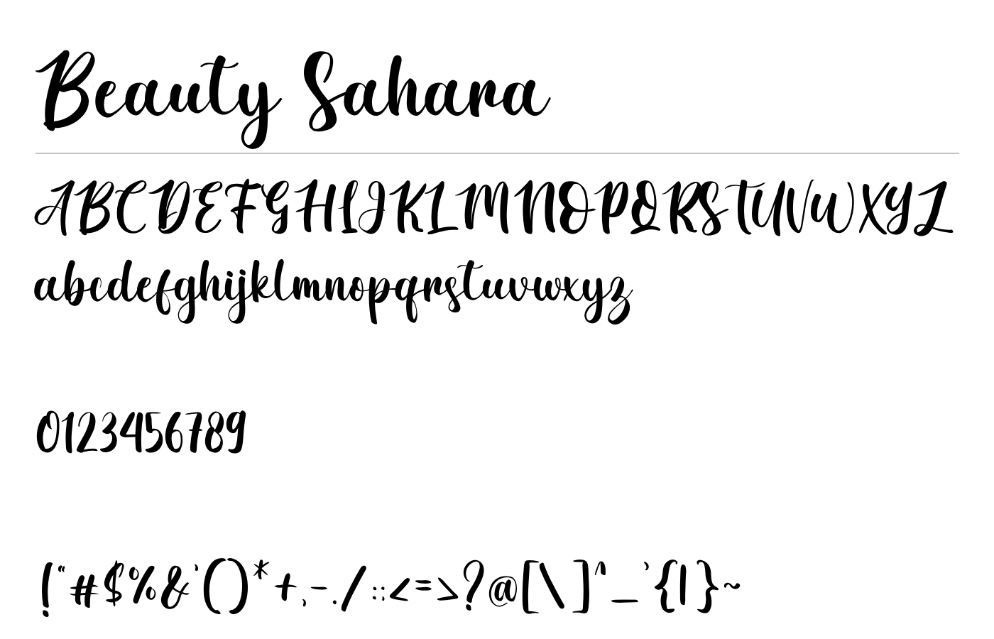 Beauty Sahara Font preview