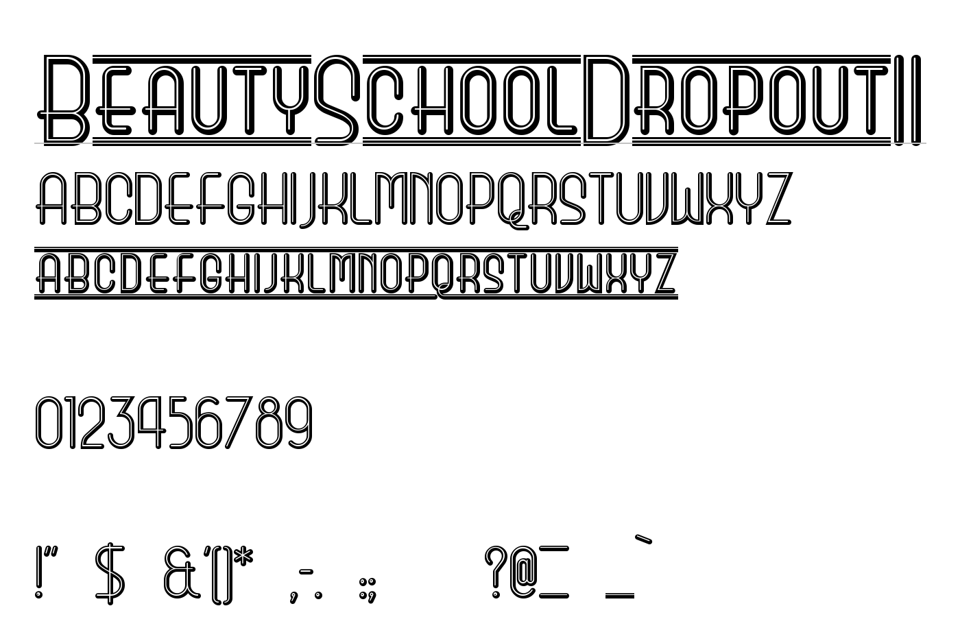 BeautySchoolDropoutII Font preview