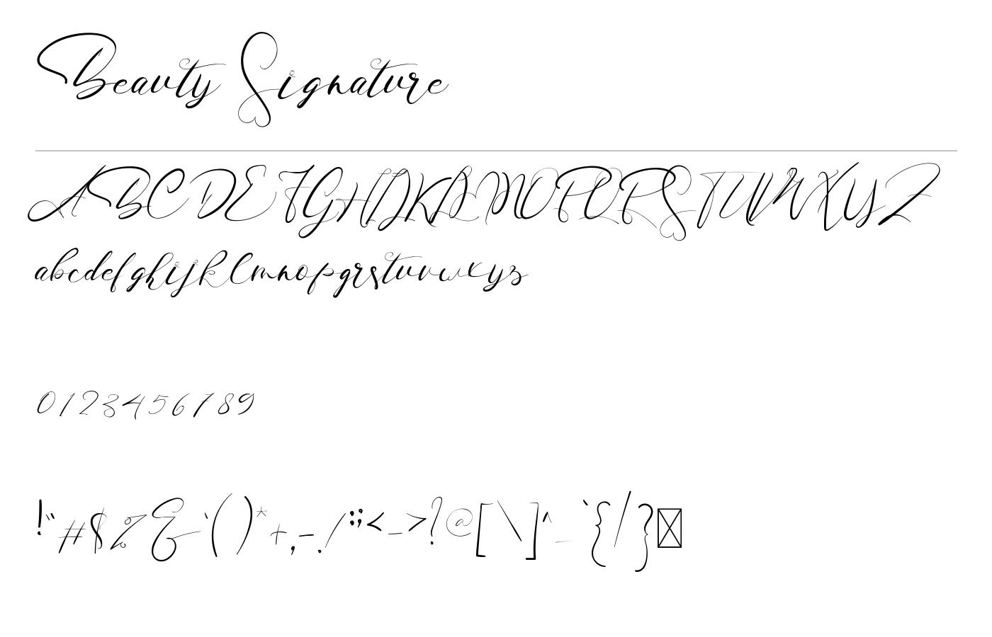 Beauty Signature Font preview