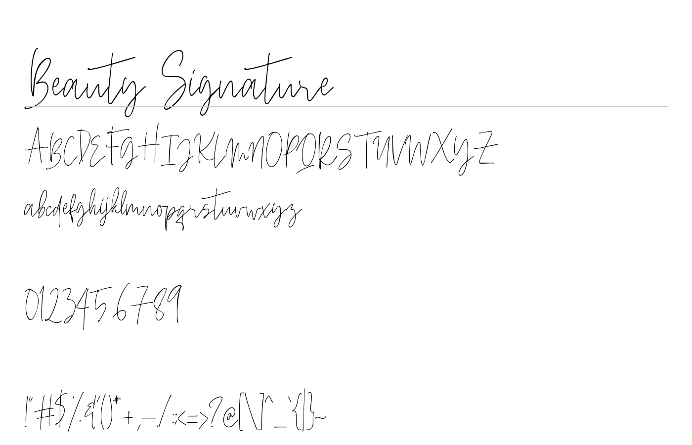 Beauty Signature Font preview