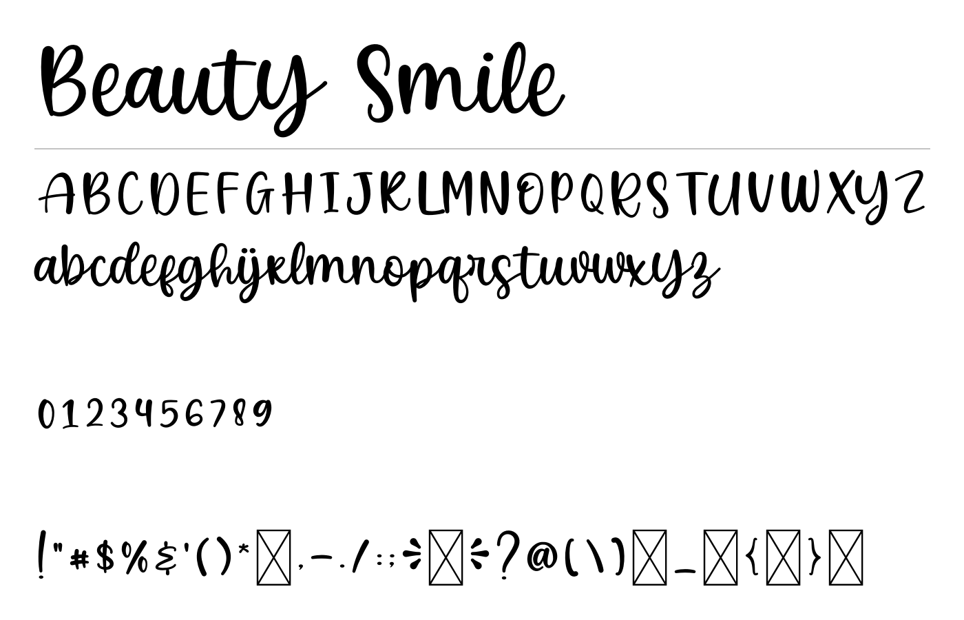 Beauty Smile Font preview