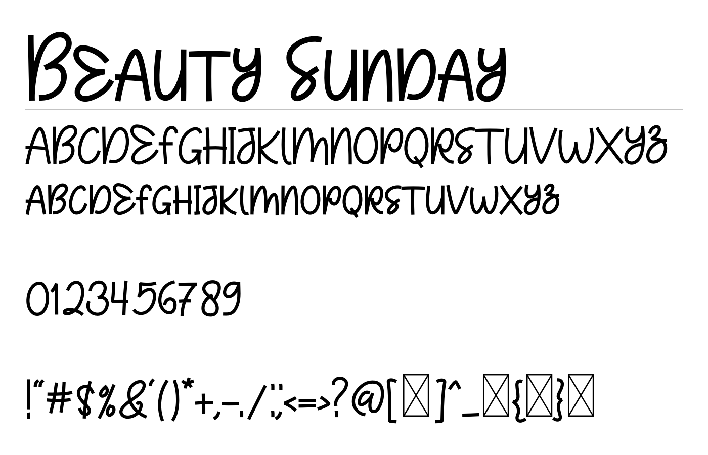 Beauty Sunday Font preview