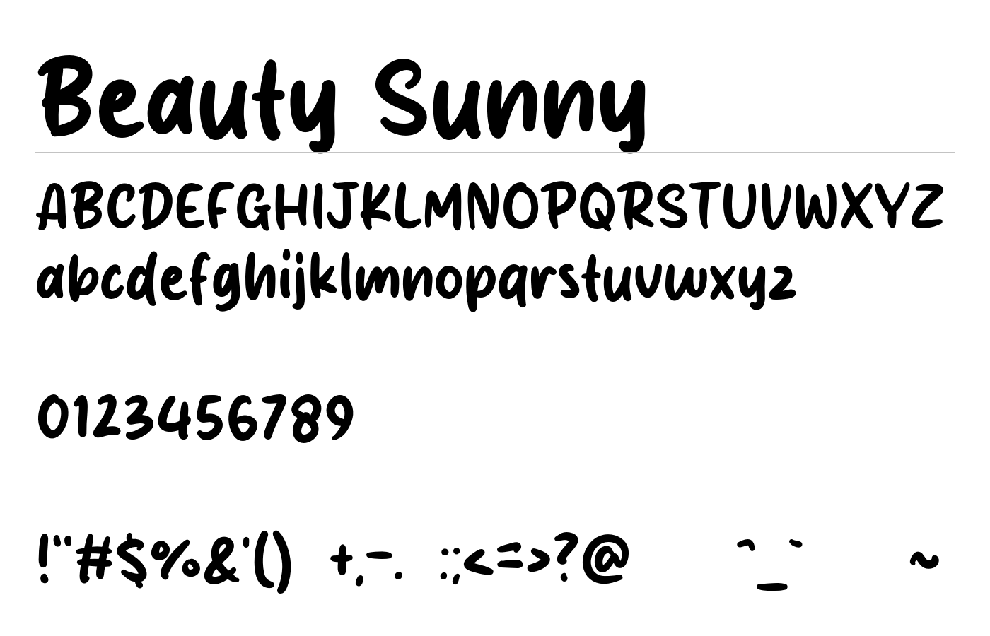 Beauty Sunny Font preview