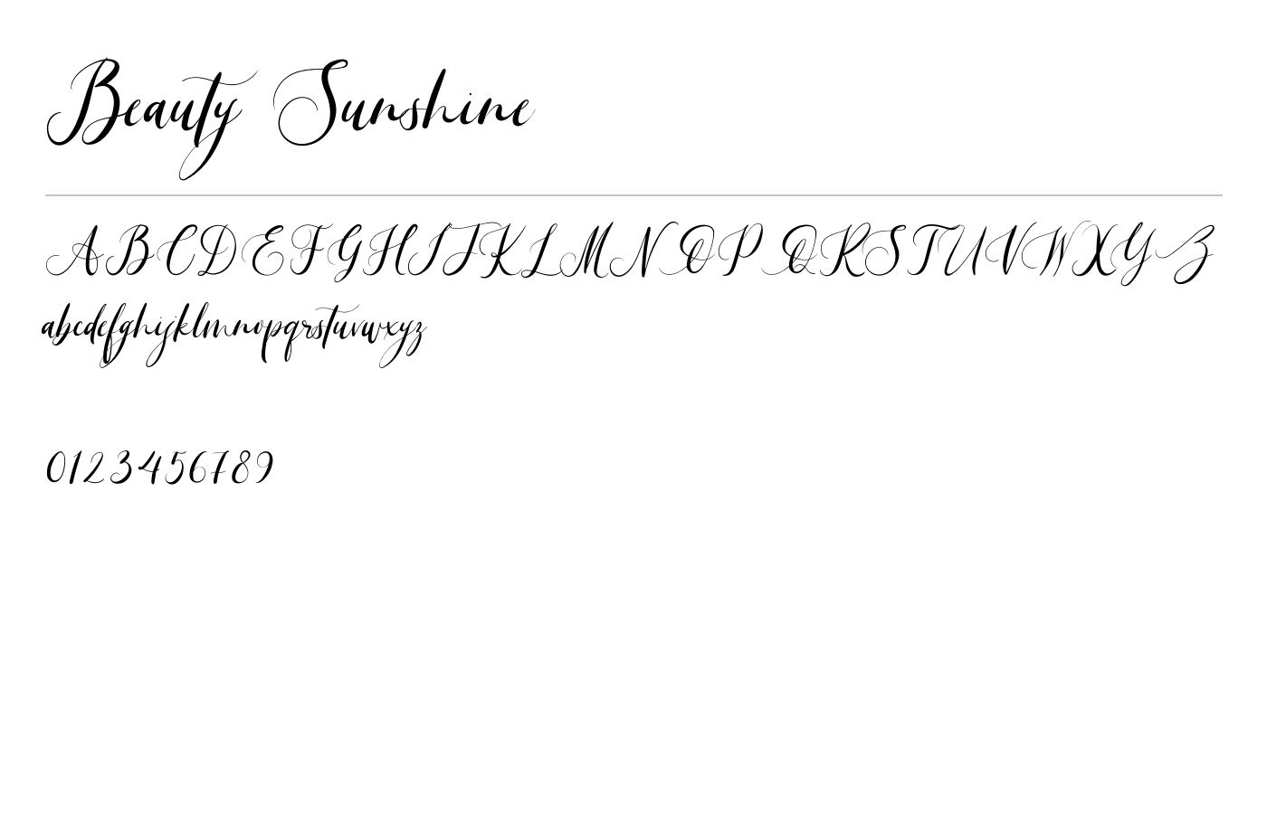 Beauty Sunshine Font preview