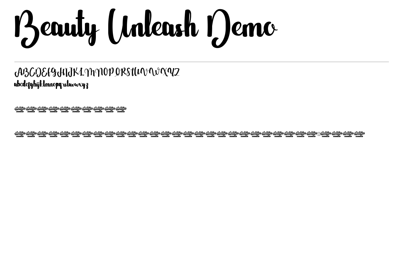 Beauty Unleash Demo Font preview