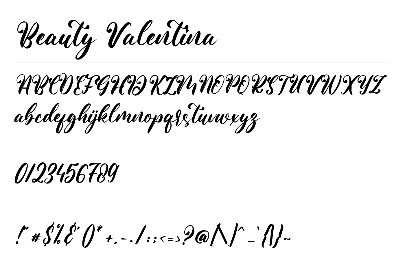 Beauty Valentina Font preview