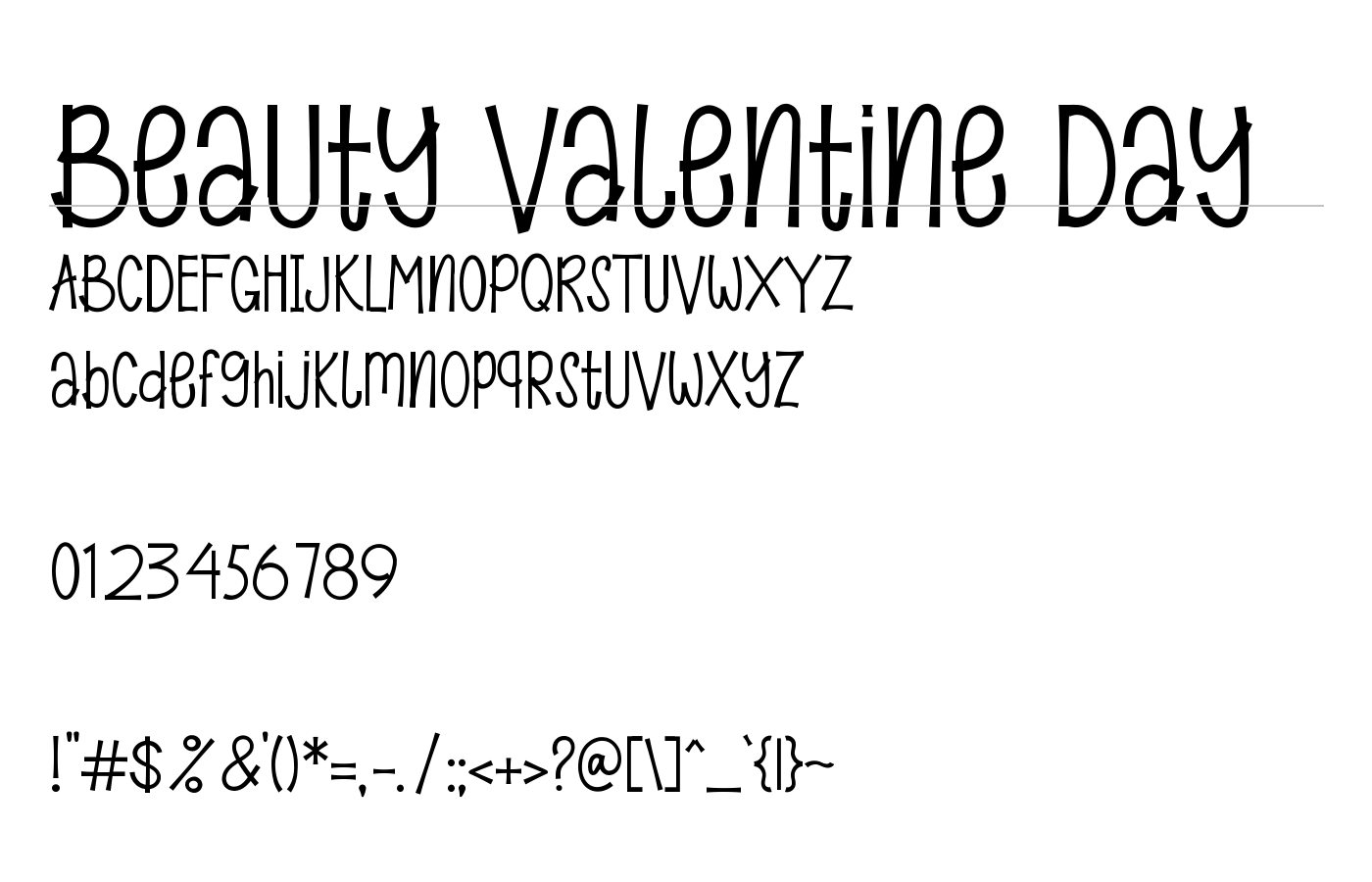 Beauty Valentine Day Font preview