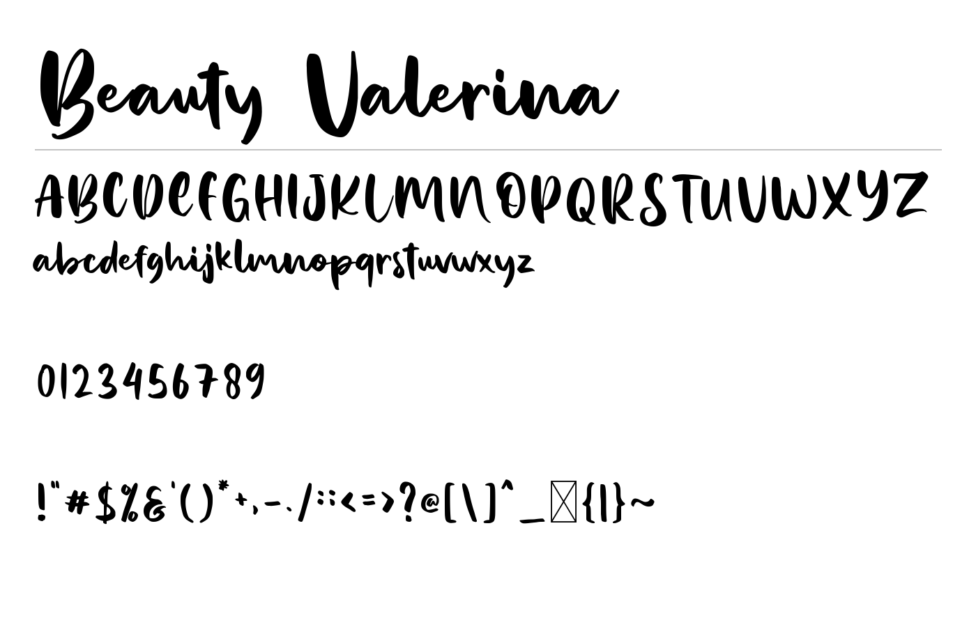Beauty Valerina Font preview