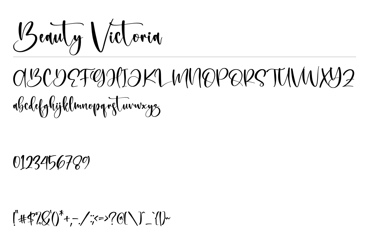 Beauty Victoria Font preview