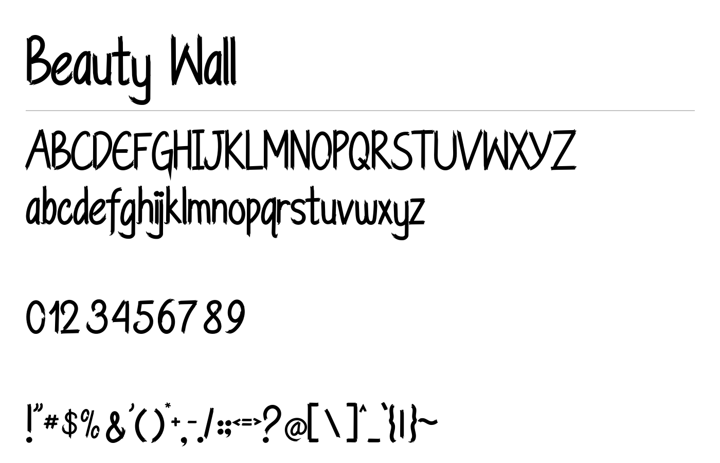 Beauty Wall Font preview