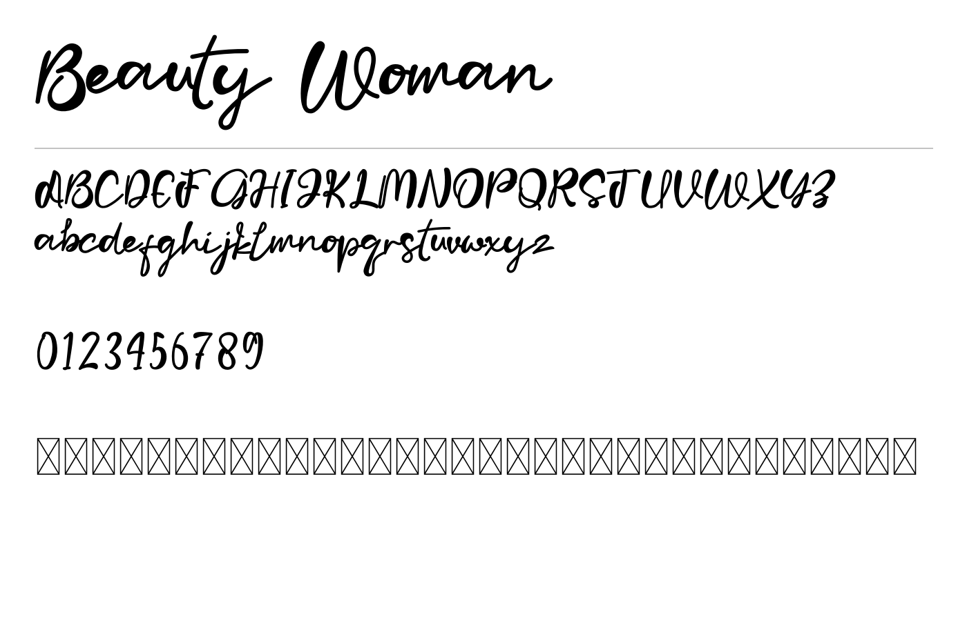 Beauty Woman Font preview