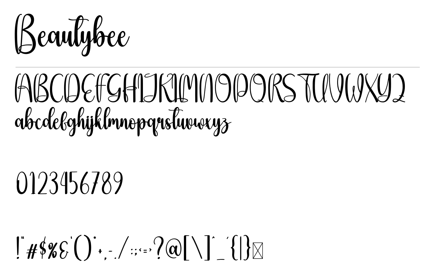 Beautybee Font preview