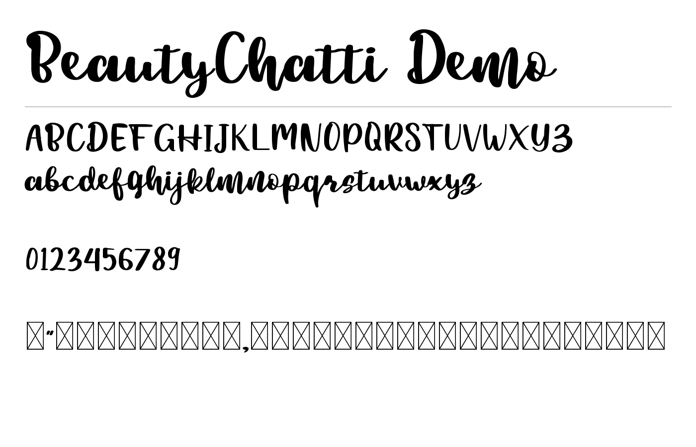BeautyChatti Demo Font preview