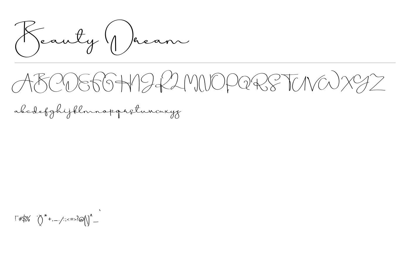 Beauty Dream Font preview