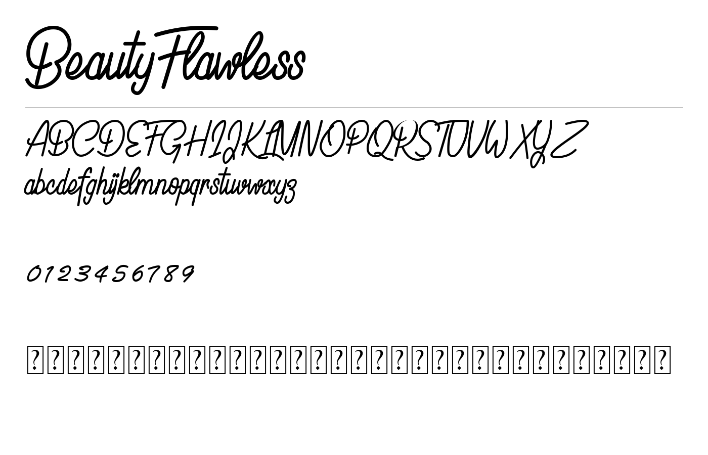 BeautyFlawless Font preview