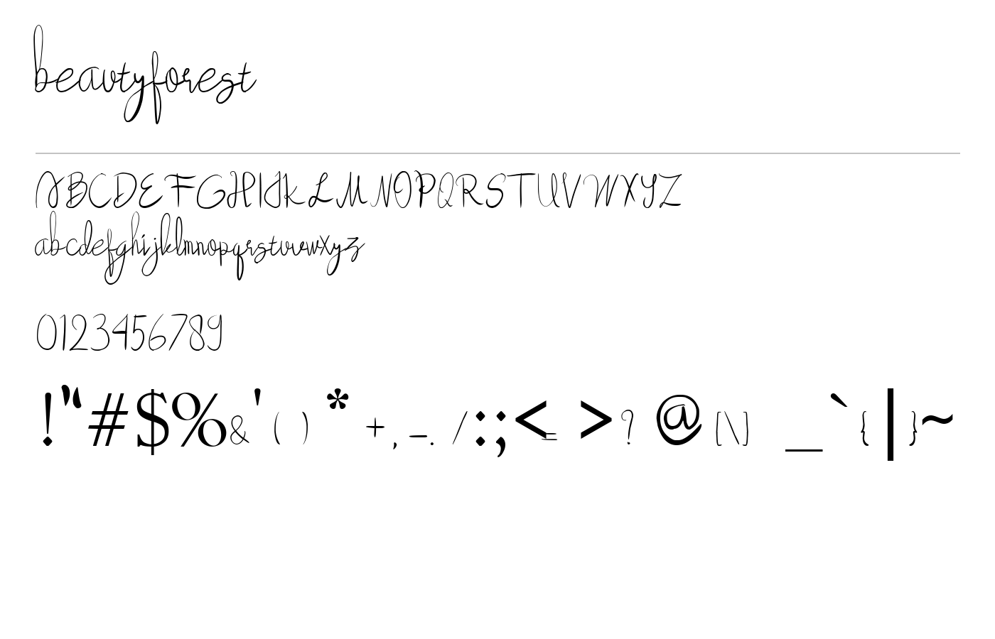 beautyforest Font preview