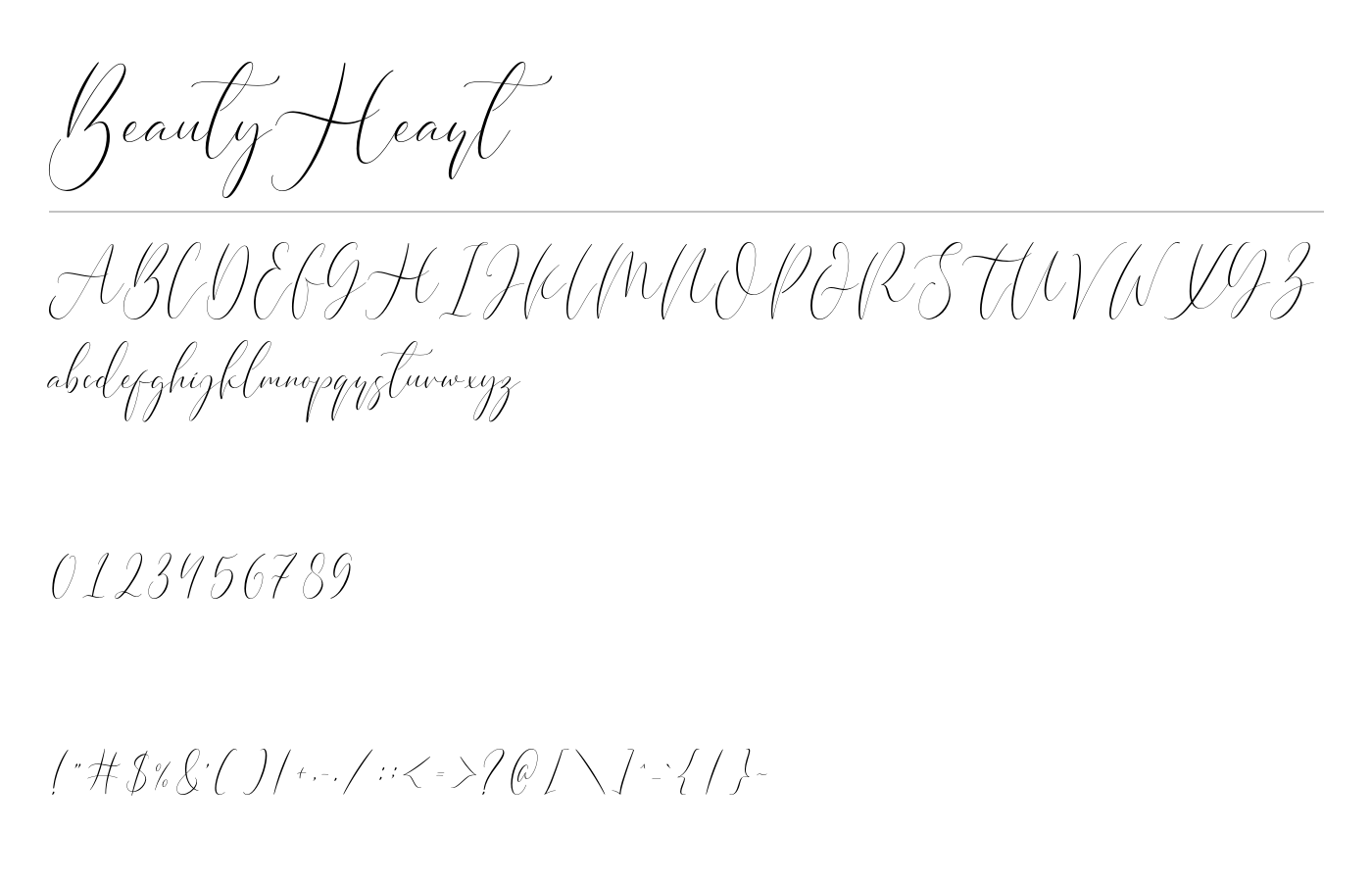 BeautyHeart Font preview
