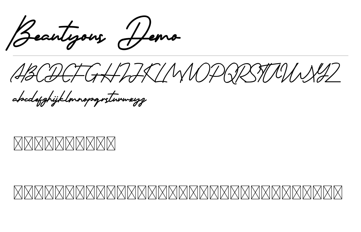 Beautyous Demo Font preview
