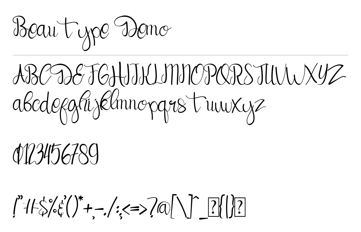 Beautype Demo Font preview