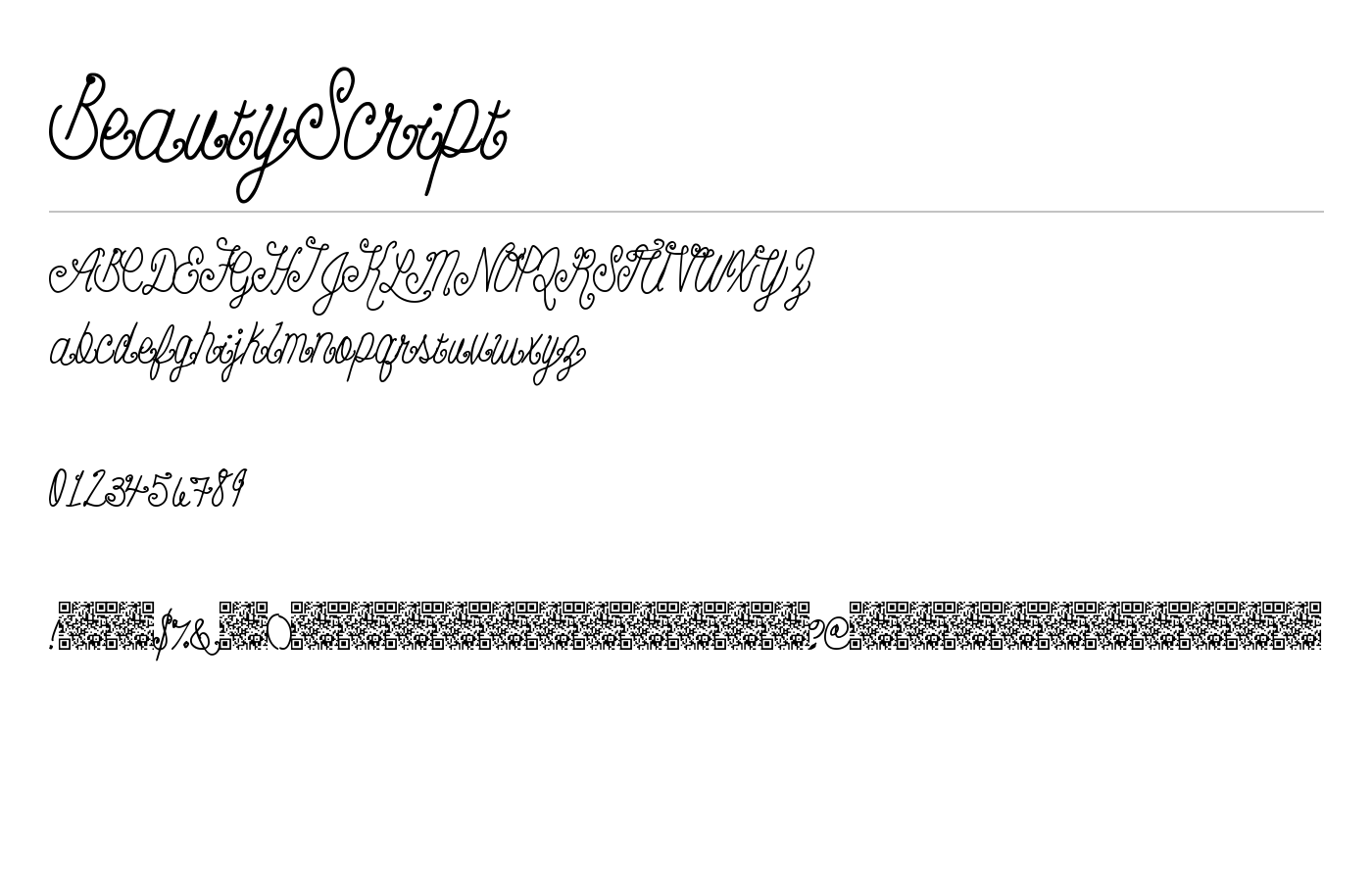 BeautyScript Font preview