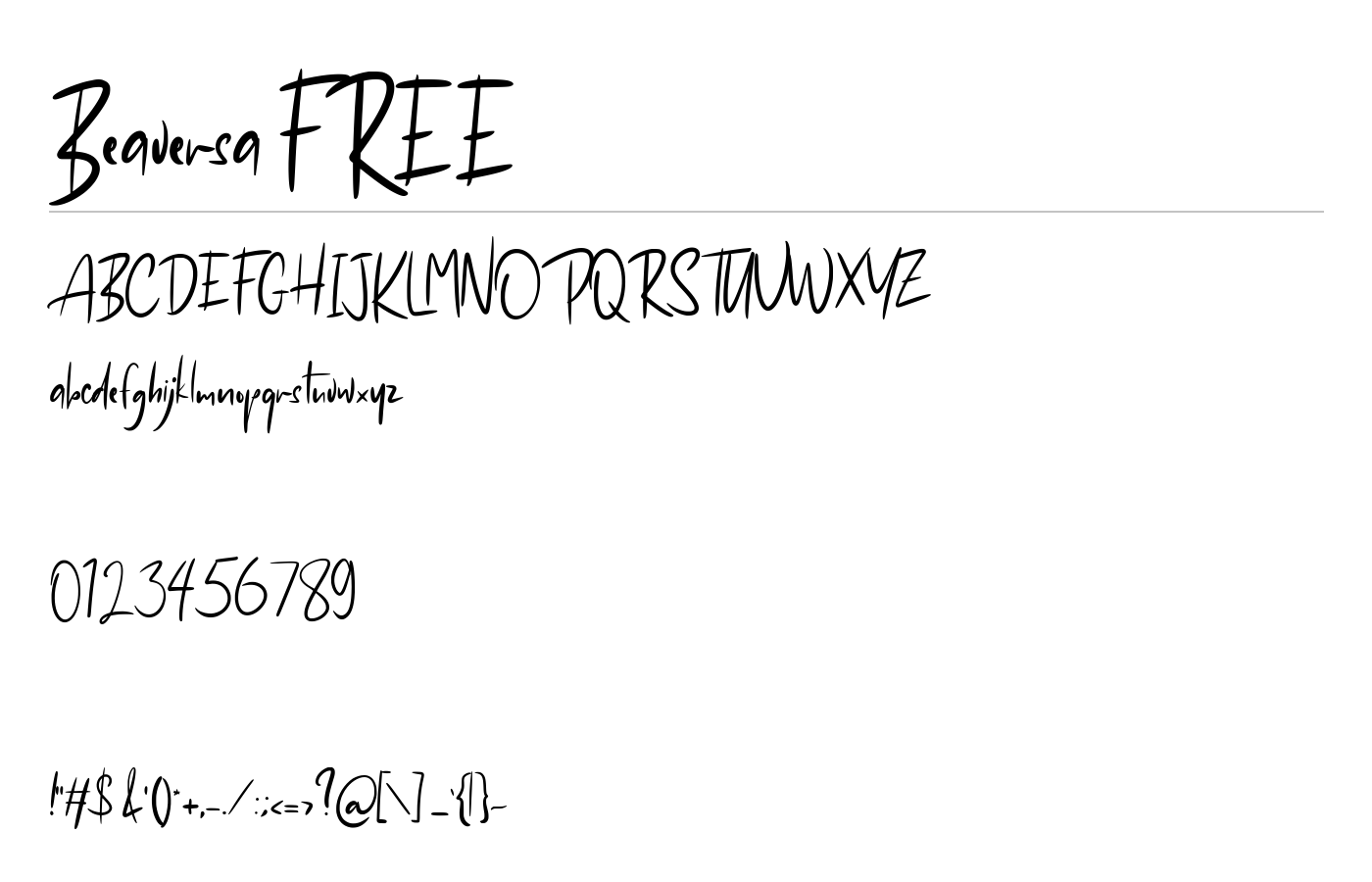 Beaversa Font preview