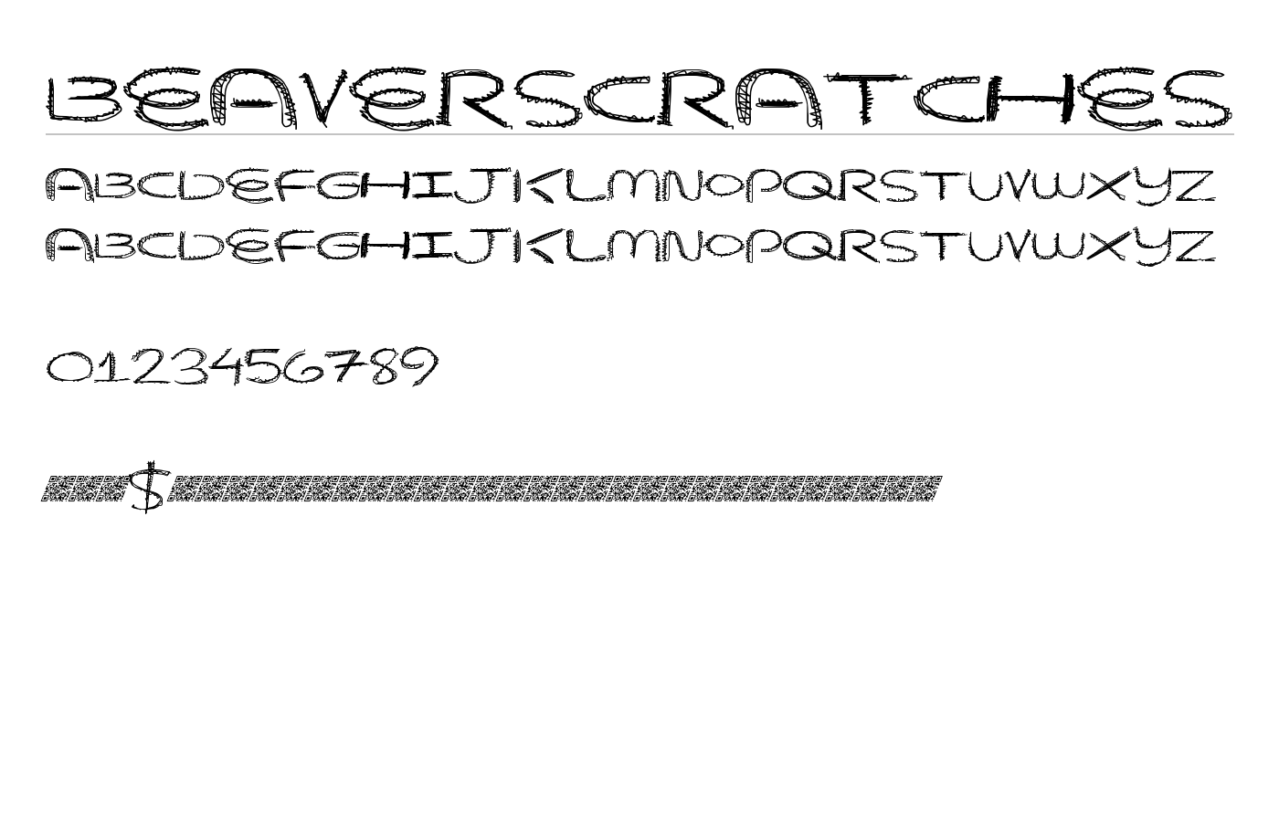 BeaverScratches Font preview