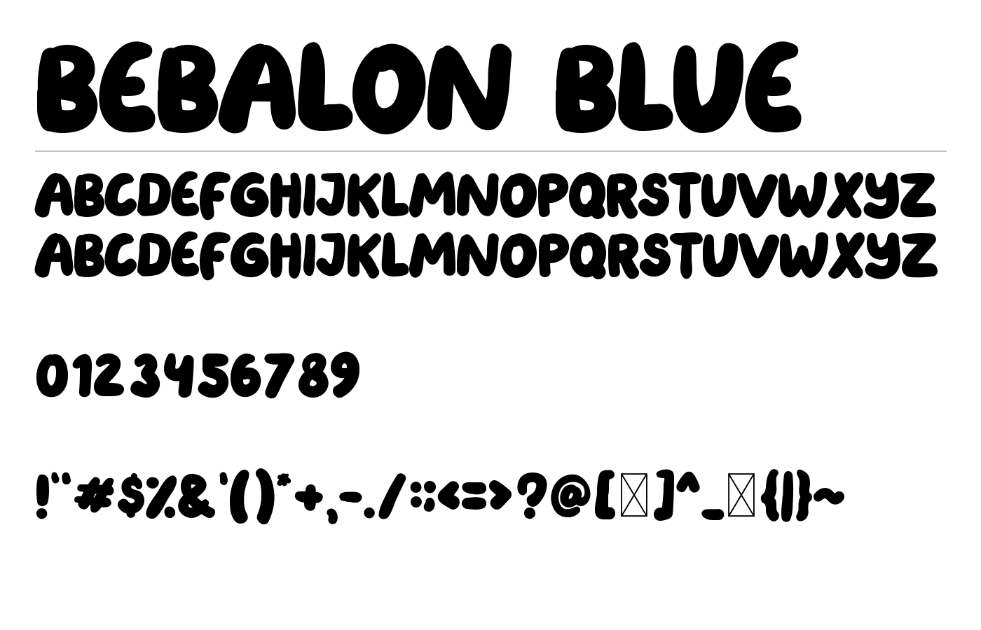 Bebalon Blue Font preview