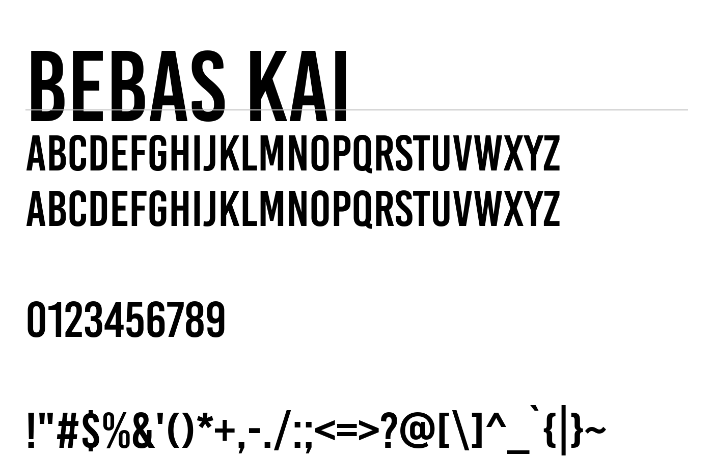 Bebas Kai Font preview