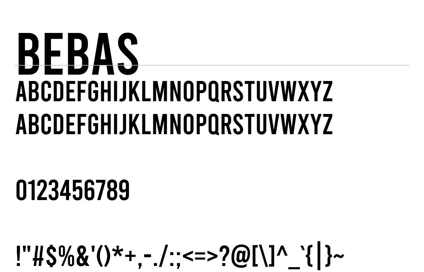 Bebas Font preview