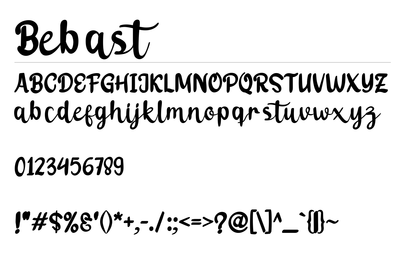 Bebast Font preview